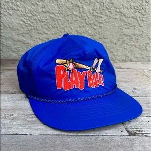Play Ball! Blue SnapBack Baseball hat